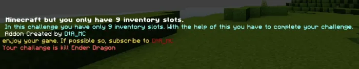 Minecraft but you only have 9 inventory slots Addon screenshot