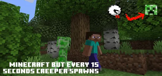 Minecraft but every 15 seconds creeper spawns Addon thumbnail