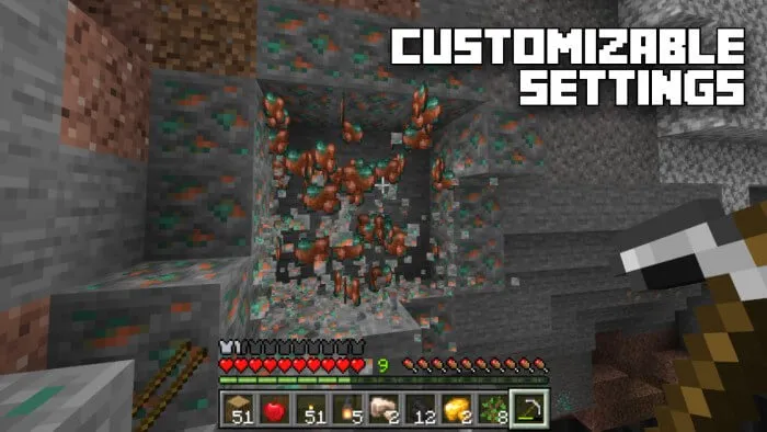 BEDROCK ESSENTIAL: Vein Miner Addon screenshot