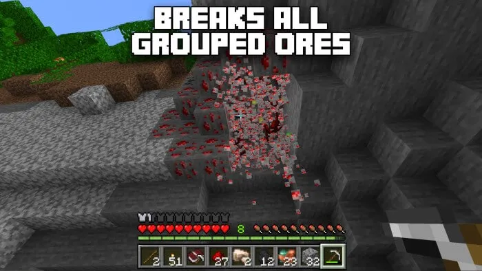 BEDROCK ESSENTIAL: Vein Miner Addon screenshot