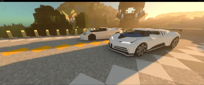 Bugatti Centodieci + Bonus Cars Minecraft Addon screenshot