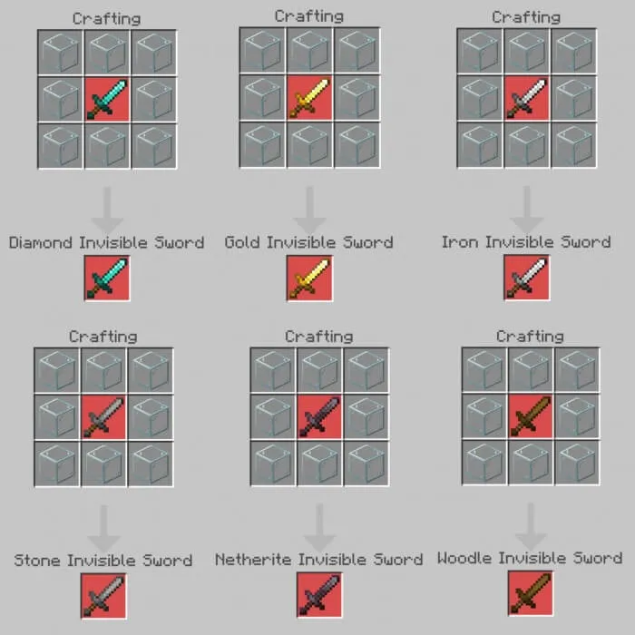 Invisible Armors And Swords Addon screenshot