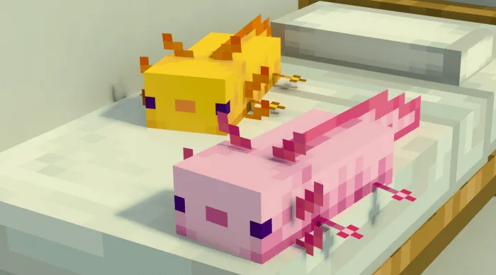 Axolotl Plushies on Beds Addon / Texture Pack screenshot