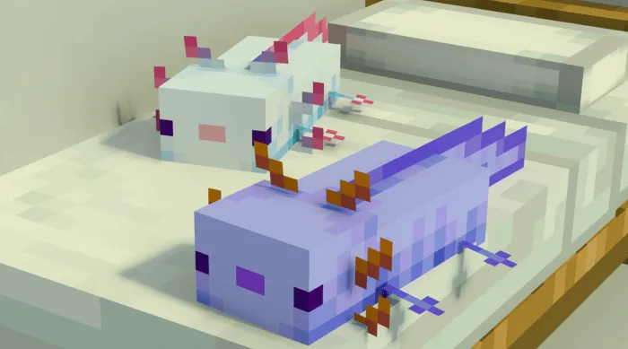 Axolotl Plushies on Beds Addon / Texture Pack screenshot