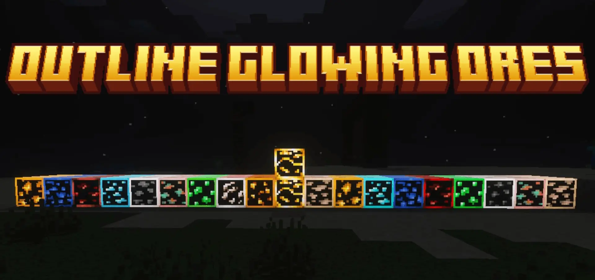 Outline Glowing Ores Lite - Addon / Texture Pack thumbnail