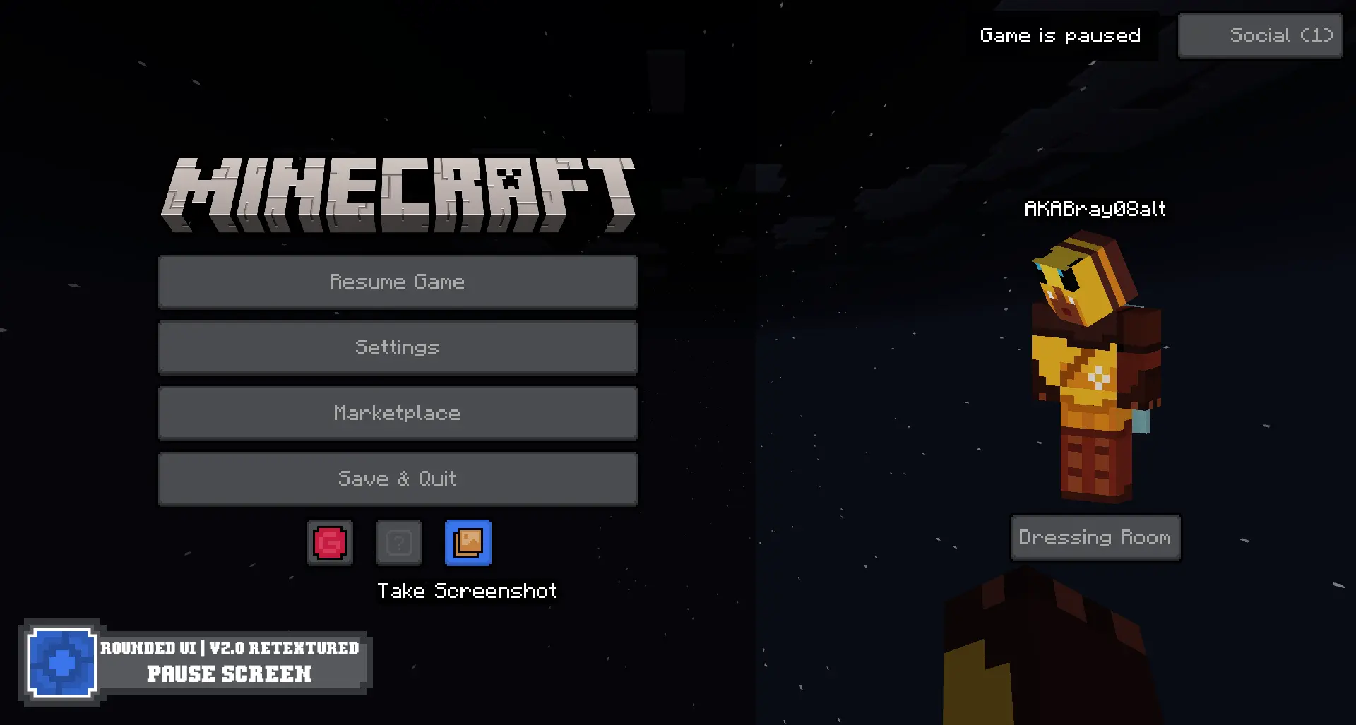Rounded UI | Dark – Resource Pack screenshot
