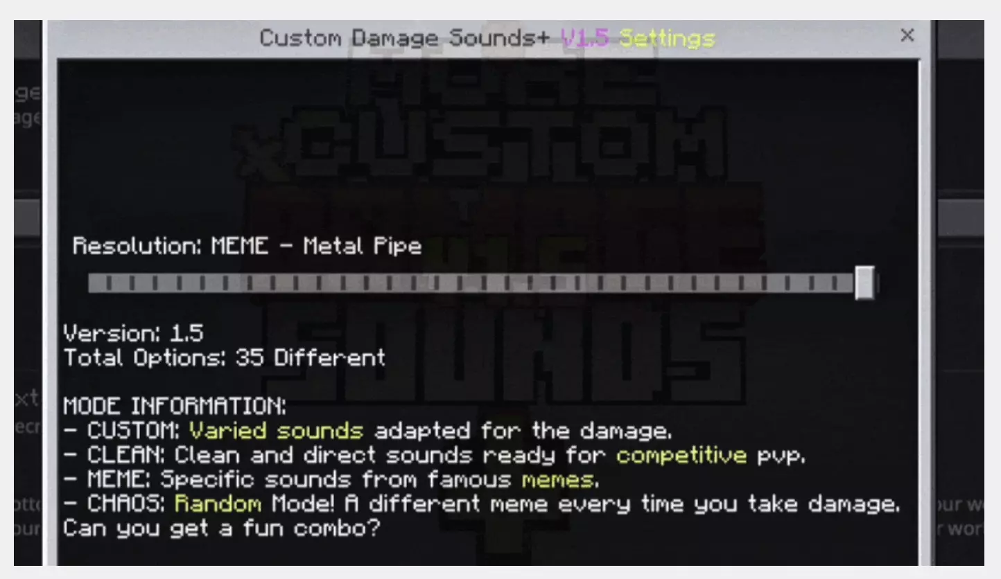 Custom Damage Sounds+ – Resource Pack screenshot
