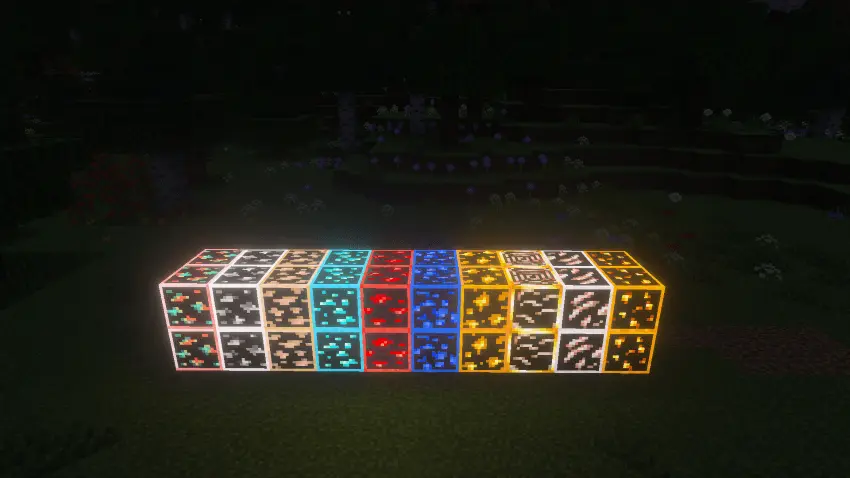 Radiant Glowing Ores – Texture Pack screenshot