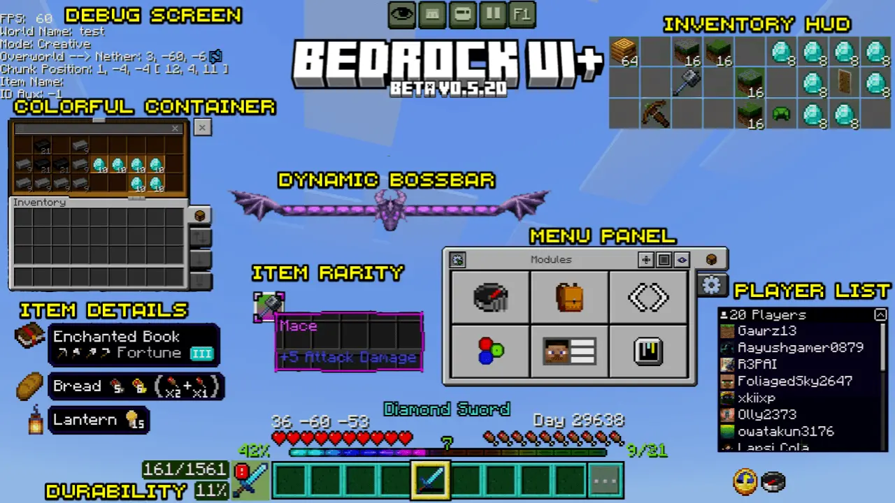 Bedrock UI+ Resource Pack thumbnail