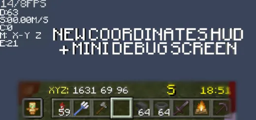 Coordinates HUD MCBE + Mini Debug Screen thumbnail