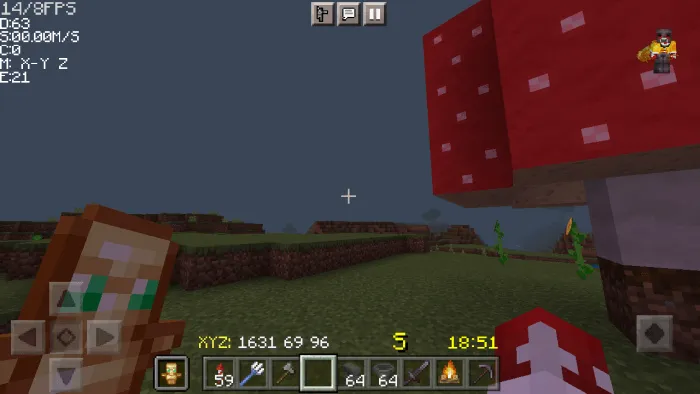 Coordinates HUD MCBE + Mini Debug Screen screenshot