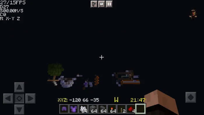 Coordinates HUD MCBE + Mini Debug Screen screenshot