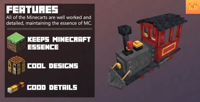 Better 3D Minecarts – Texture Pack screenshot