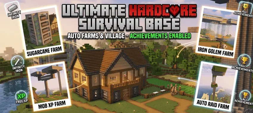 Ultimate Hardcore Survival Base with Auto Farms Map thumbnail