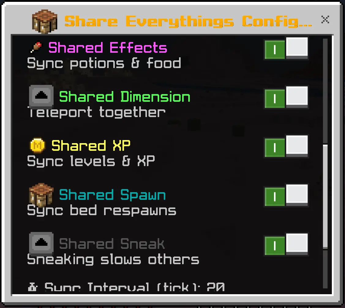 share everythings addon screenshot