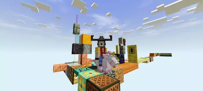 one block but you get random items map screenshot