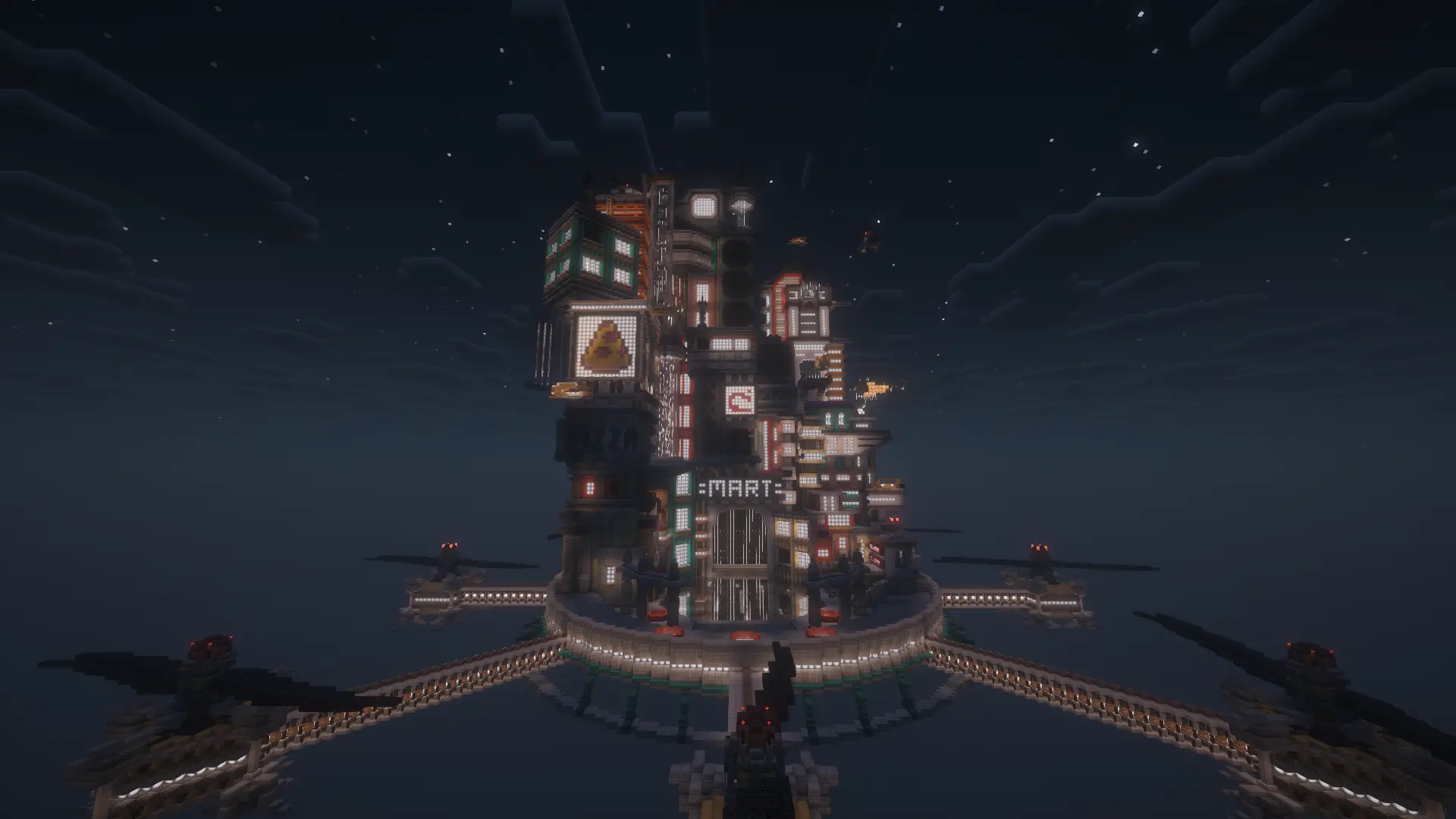 cyberpunk island city map screenshot