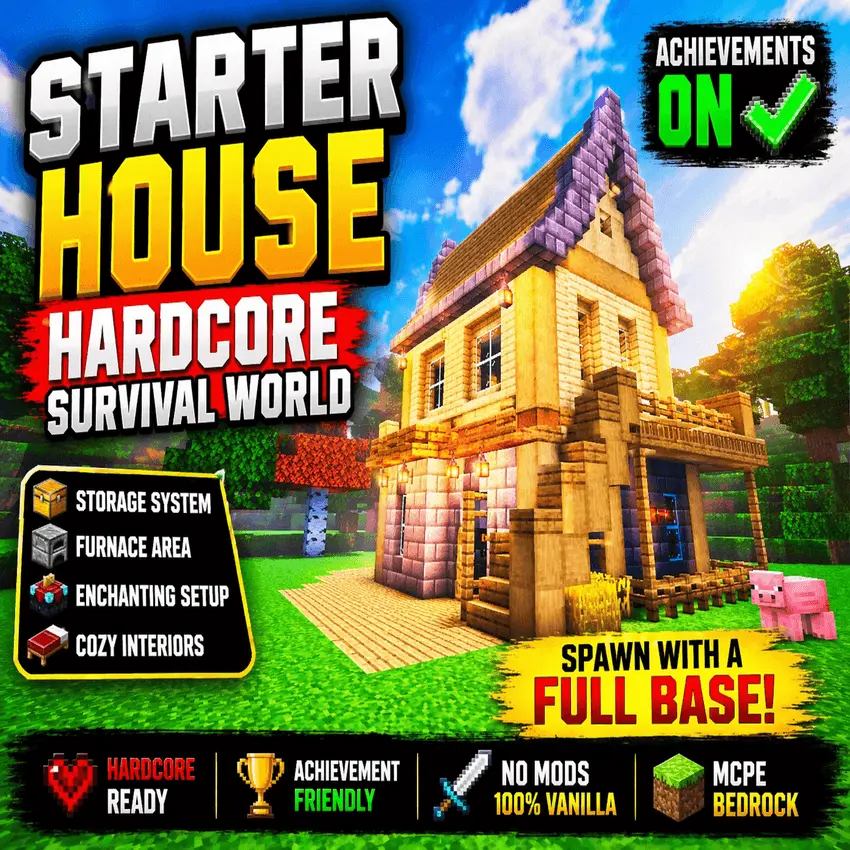 hardcore survival starter house map thumbnail