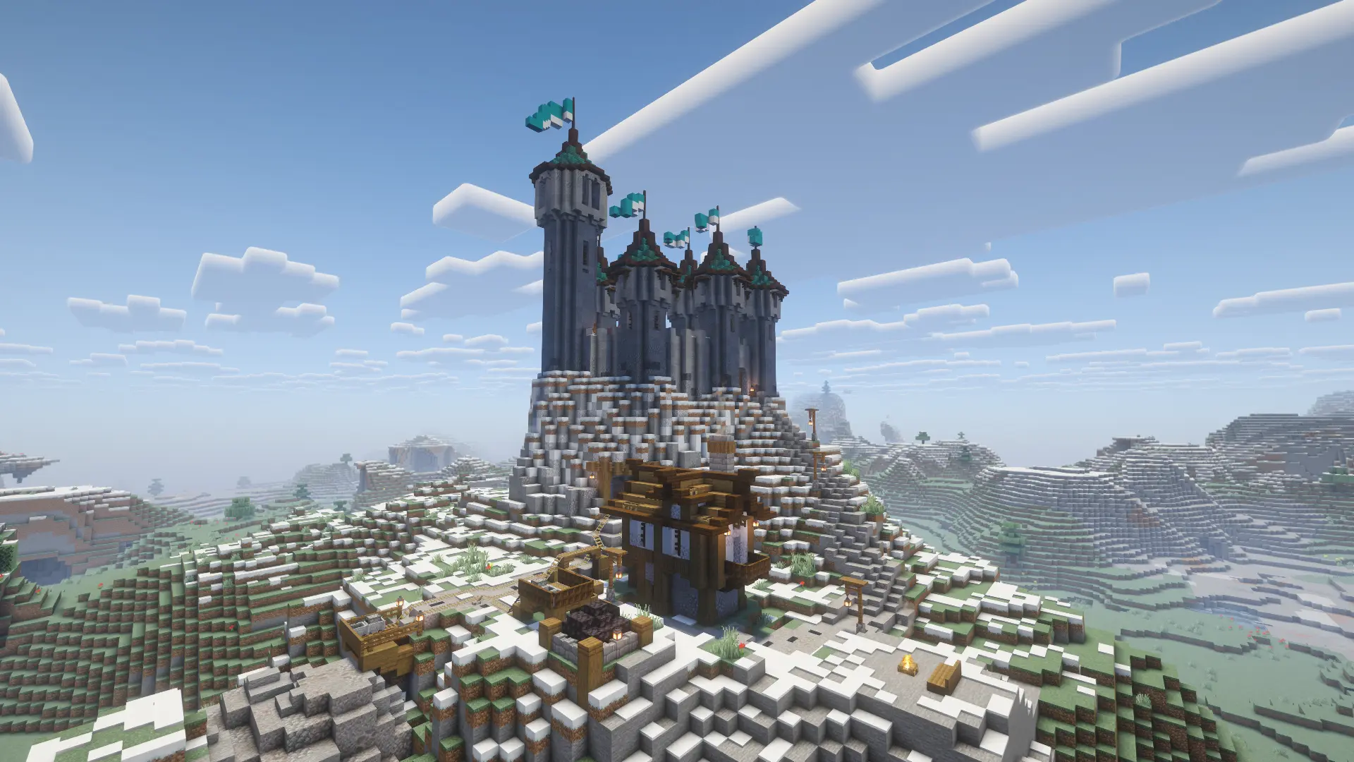 medieval fantasy mountain castle map screenshot