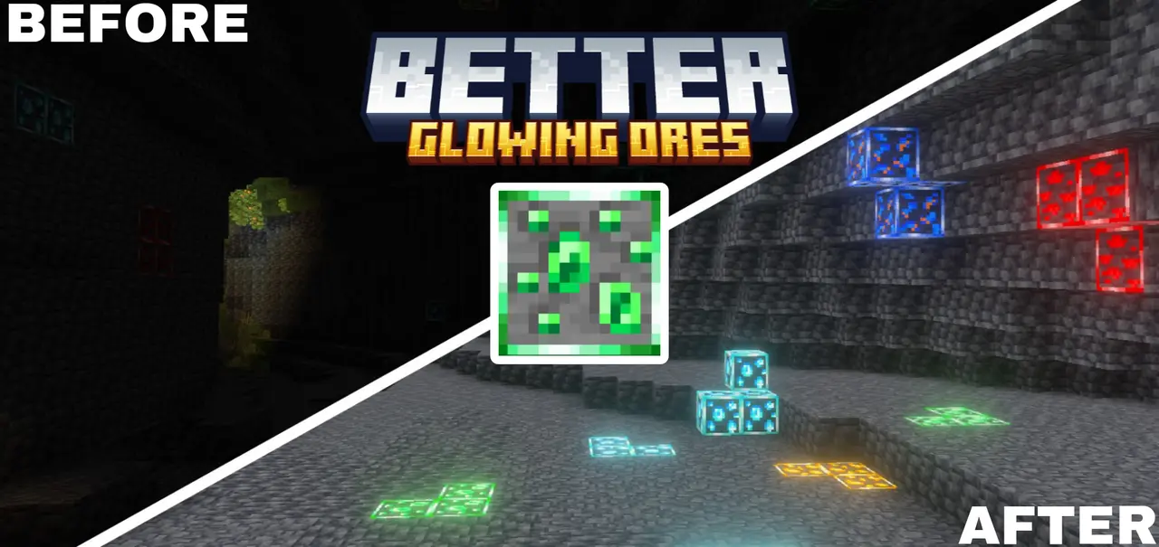 Better Glowing Ores – Addon / Texture Pack thumbnail