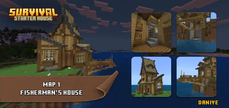 survival starter house bedrock edition map screenshot