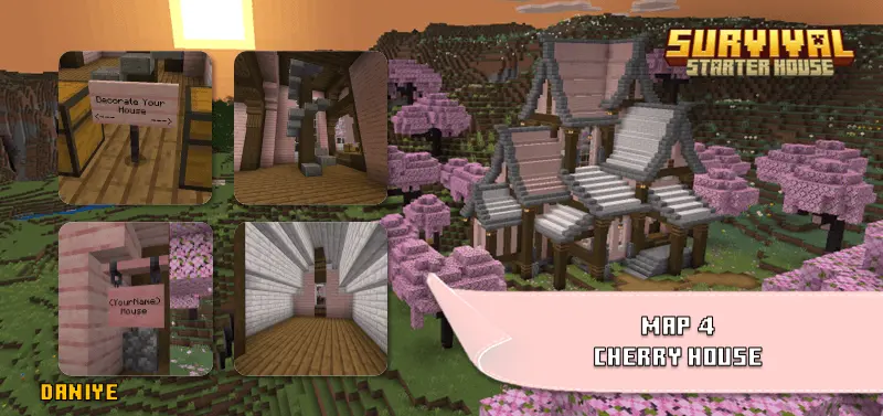 survival starter house bedrock edition map screenshot